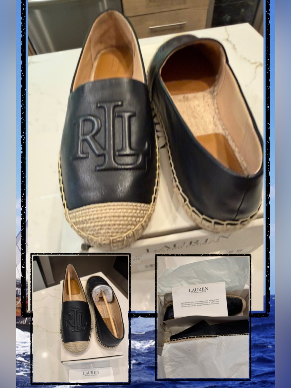 🆕 Lauren Ralph Lauren Women's Cameryn Nappa Espadrilles Flats